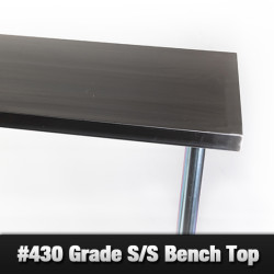 1829 x 760mm Stainless Steel Bench + Single Tier Overshelf